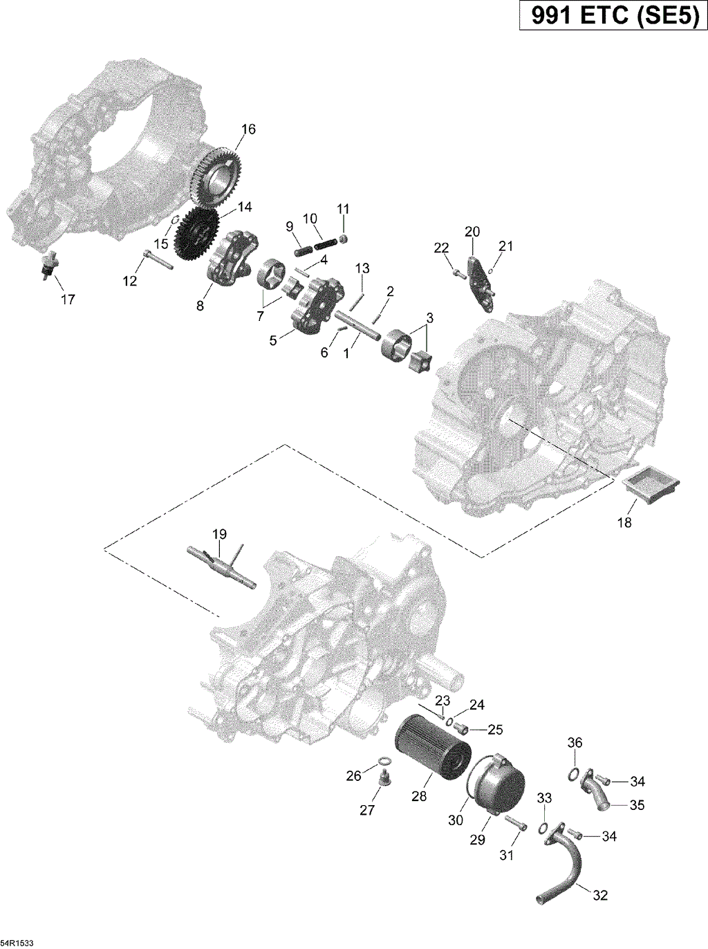 Can-Am - OEM schematic diagram - Part # 2572-420241651 - 01- Engine Lubrication _54R1533 | 01- Engine Lubrication _54R1532 - Ref # 11