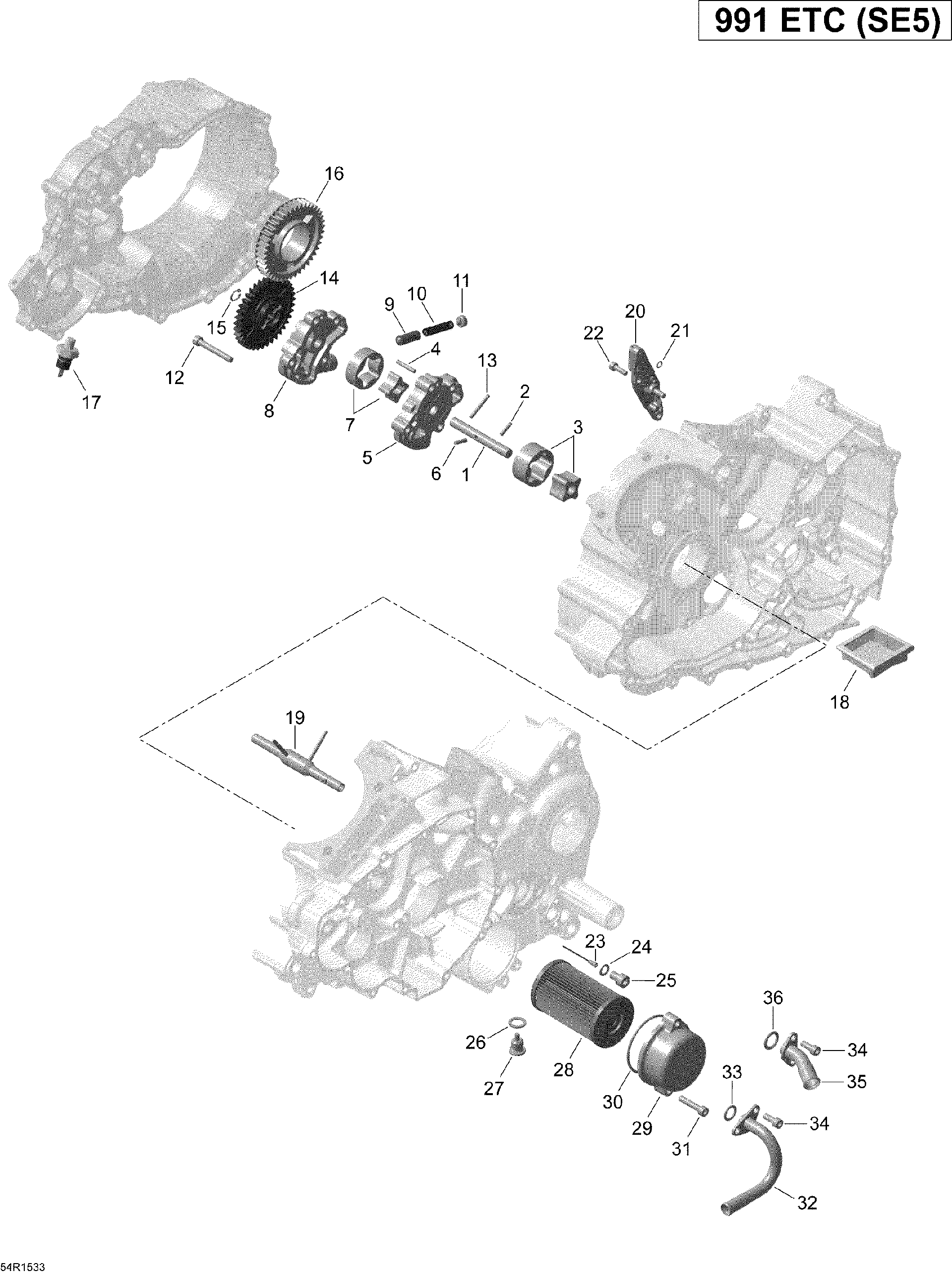 Can-Am - OEM schematic diagram - Part # 2572-420241651 - 01- Engine Lubrication _54R1533 | 01- Engine Lubrication _54R1532 - Ref # 11