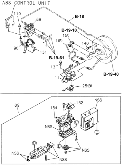 Honda New 1996-1997 Fits Honda Passport Bracket, Hydraulic Unit, Part # 89712-06564