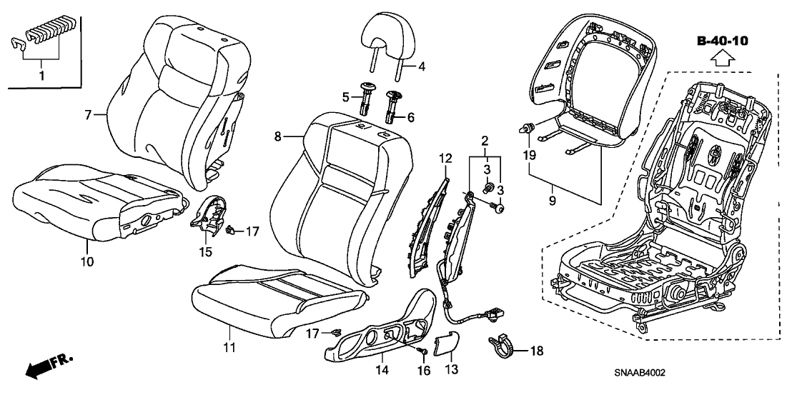 Honda New 2007-2011 Fits Honda Civic Left Front Seat Cushion Pad, Part # 81537-SNX-A11