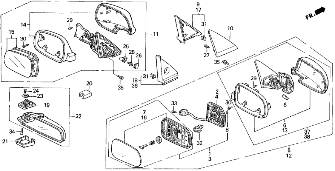 Honda New 1993 Fits Honda Accord Housing, Passenger Side (Cashmere Silver Metallic), Part # 76201-SM4-A25ZN