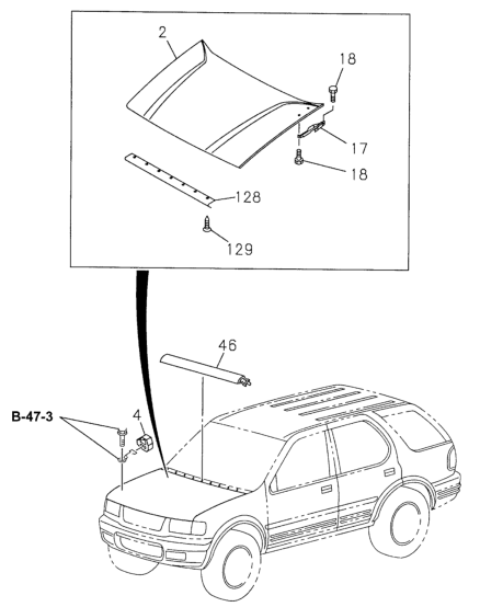 New 1998-2002 Fits Honda Passport Panel, Engine Hood, Part # 89712-52542