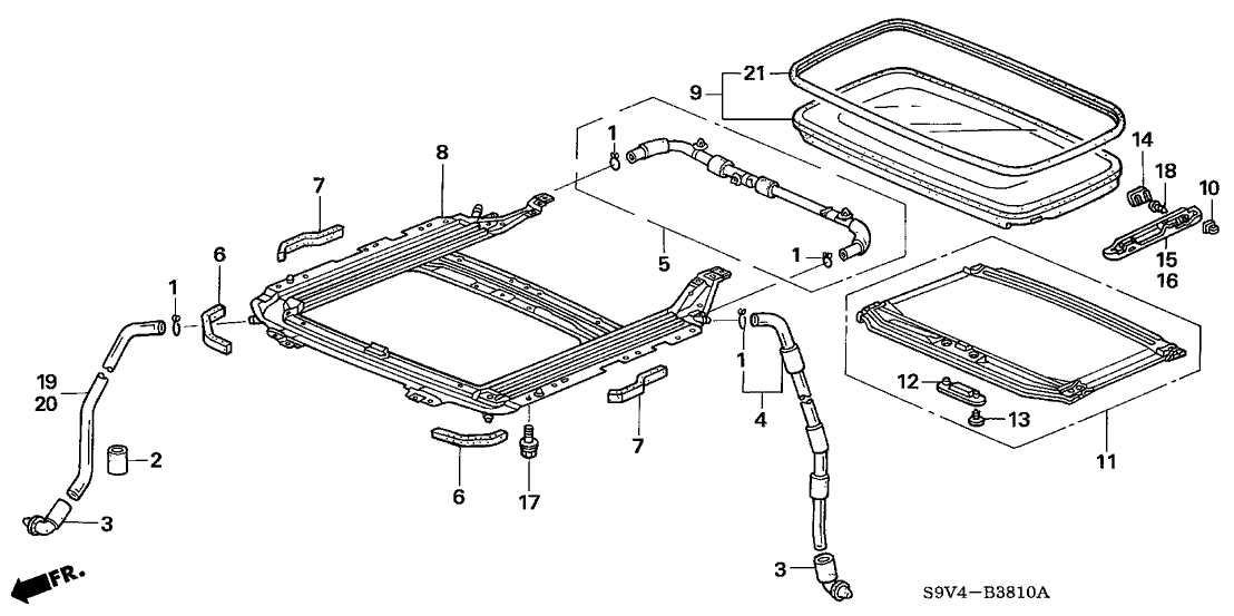 Honda New 2005-2008 Fits Honda Pilot Cushion A, FR. Drain (Sunroof), Part # 70051-S3V-A00