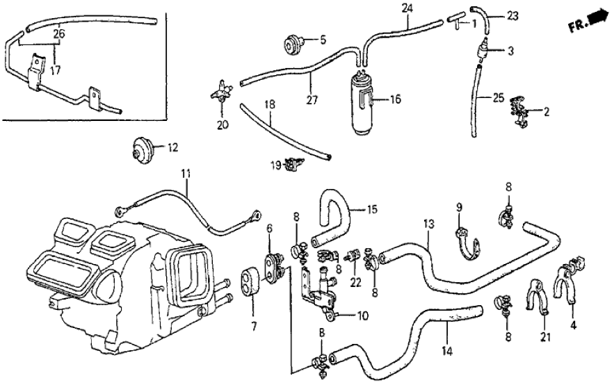 Honda New 1984-1987 Fits Honda Prelude Water Inlet Hose, Part # 39311-SB0-030