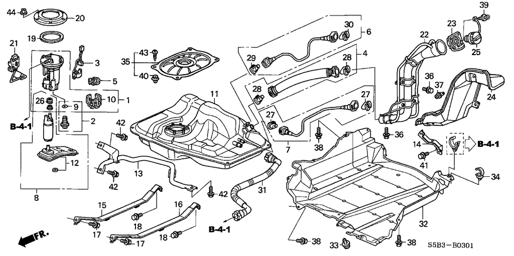 New 2003-2005 Fits Honda Civic Fuel Filler Pipe, Part # 17660-S5B-L01