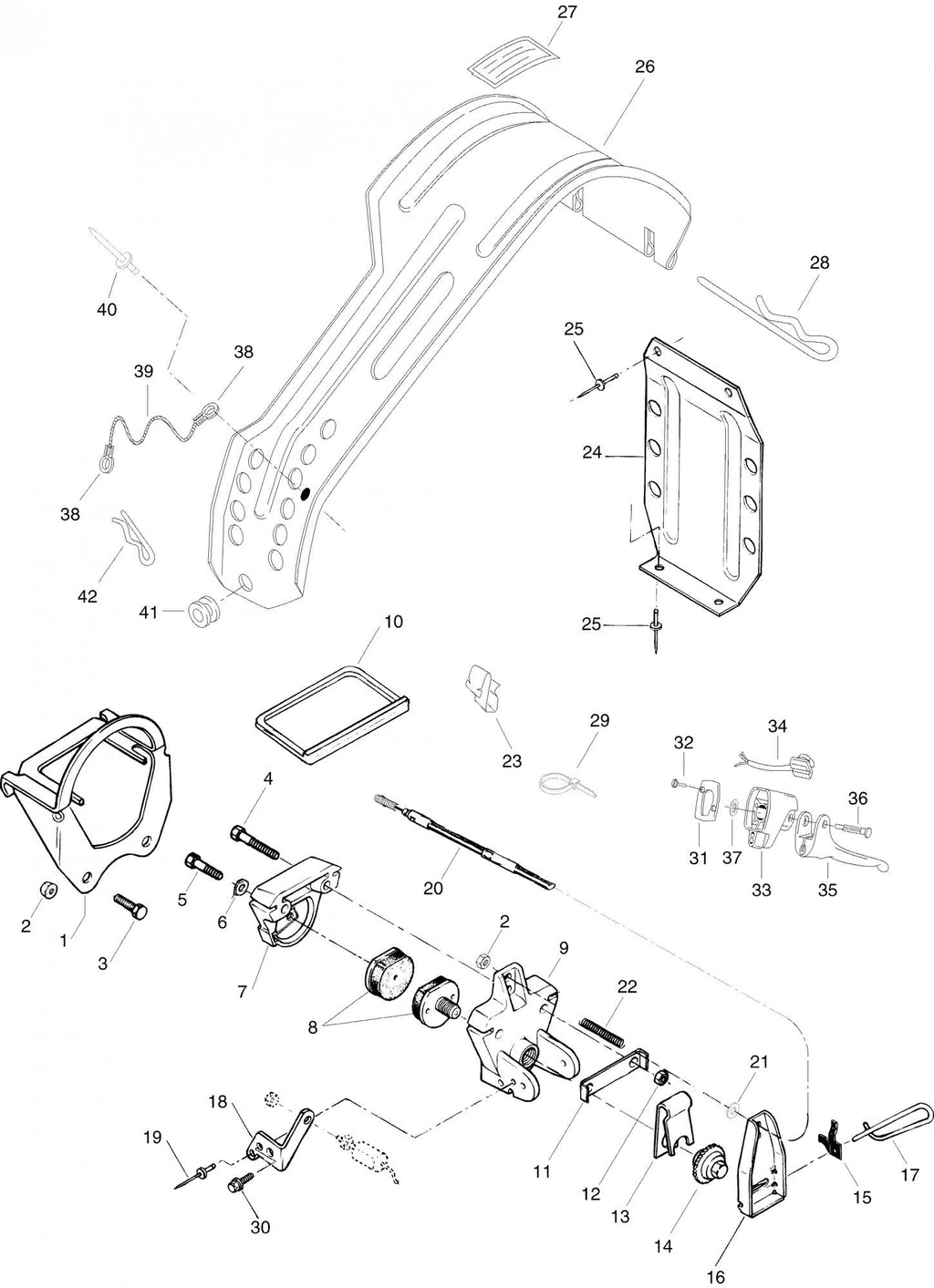 Fits 1996-2005 Ski-Doo Skandic Wide Track / Tundra Models Tab Lock, OEM Part # 507023600