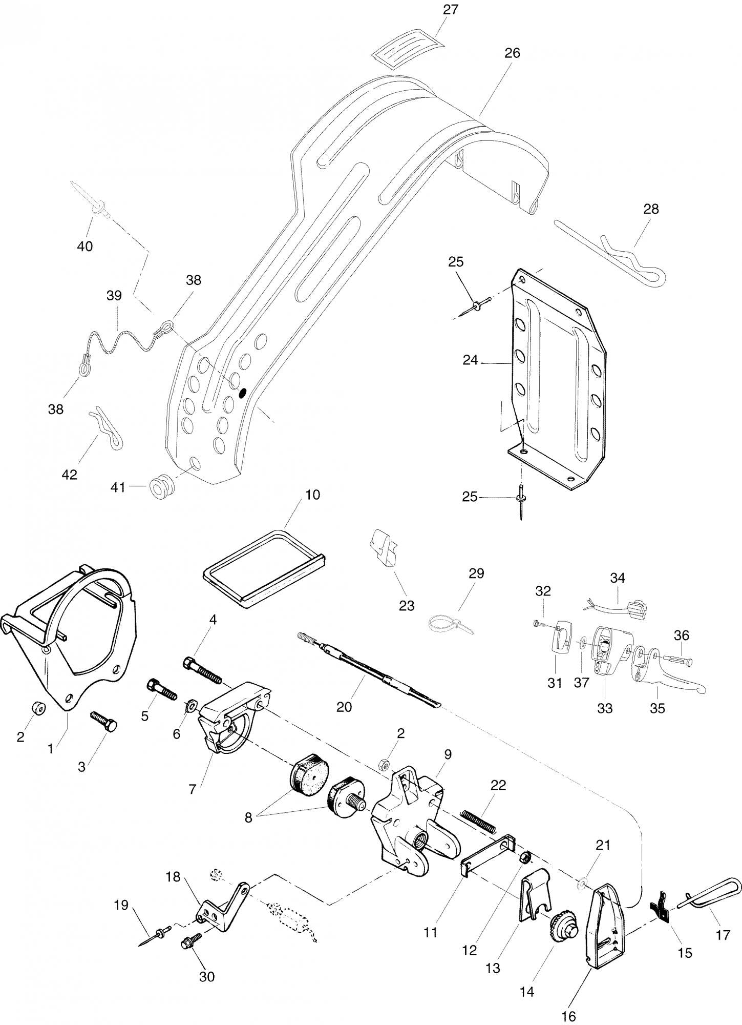 Fits 1996-2005 Ski-Doo Skandic Wide Track / Tundra Models Tab Lock, OEM Part # 507023600