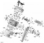 Fits 2003-2006 Ski-Doo Expedition 4-TEC / Expedition V-1000 Models Cylinder Ass’y Includes 2 To 3, OEM Part # 420923948