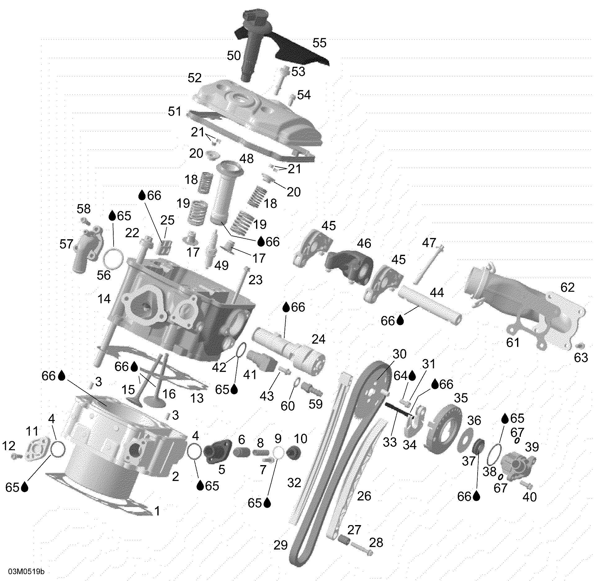 Fits 2003-2006 Ski-Doo Expedition 4-TEC / Expedition V-1000 Models Cylinder Ass’y Includes 2 To 3, OEM Part # 420923948