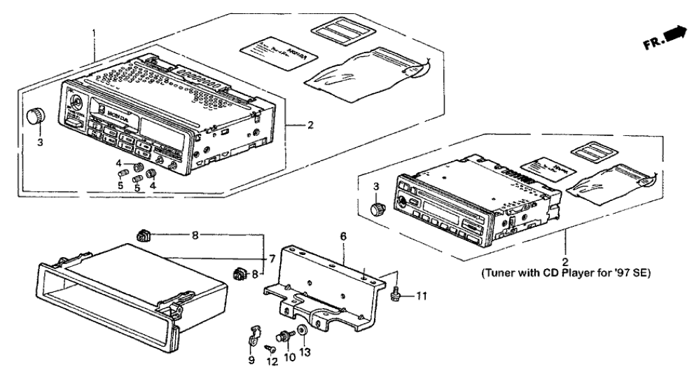 Honda New 1994-1997 Fits Honda Accord Tuner Assy., Auto Radio (Anti-Theft) (Matsushita), Part # 39100-SV2-A00