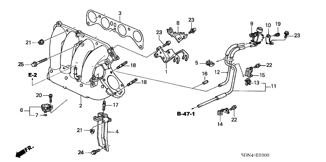 Honda New 2003-2006 Fits Honda Accord Intake Manifold, Part # 17110-RAA-A00