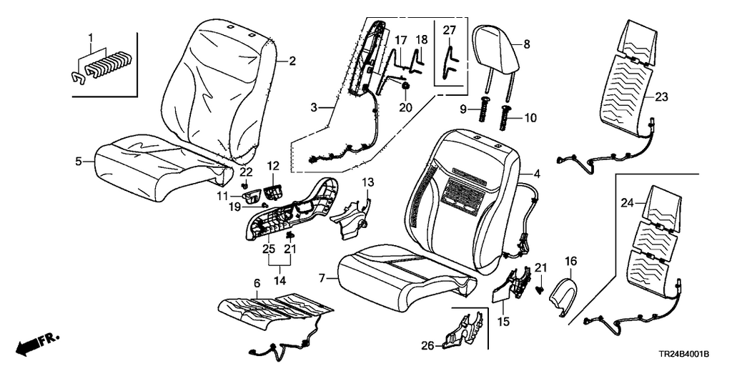 New 2012 Fits Honda Civic Cover, Right Front Seat Cushion Trim (Warm Gray), Part # 81131-TR2-A01ZB