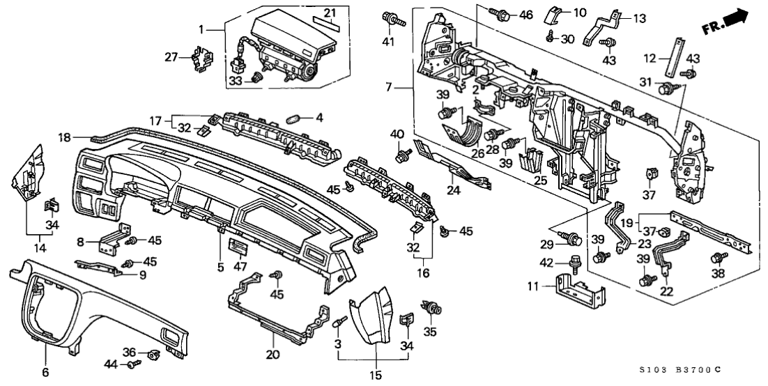 Honda New 1997-2001 Fits Honda CR-V Seal, FR. Instrument *NH264L* (CLASSY GRAY), Part # 77466-S10-000