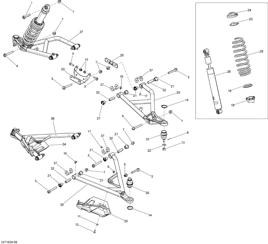 Fits 2012-2018 Can-Am Atvs Black Spring, OEM Part # 706201173