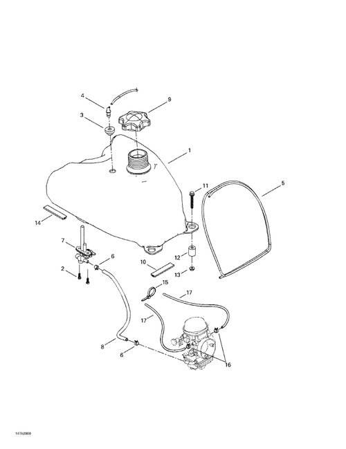 Fits 2000-2007 Can-Am Atvs Fuel Tank, OEM Part # 709000010