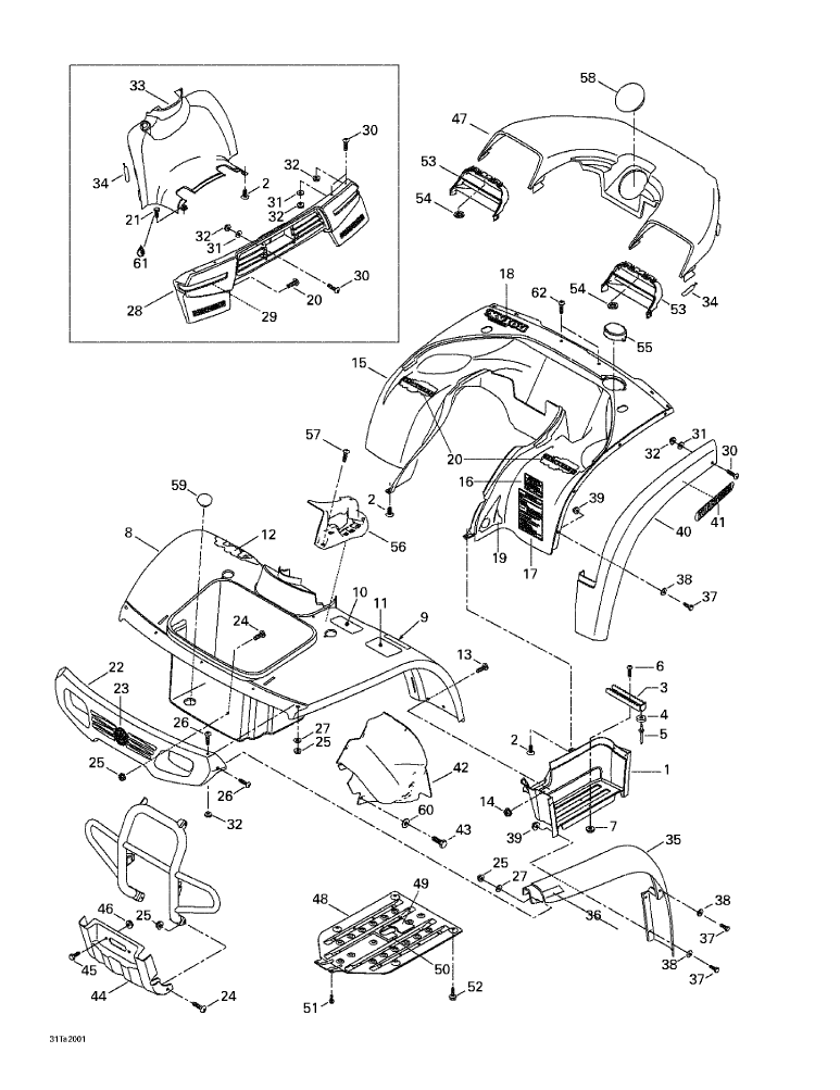 Fits 1999-2005 Can-Am Atvs LH Footboard, Black, OEM Part # 705000018