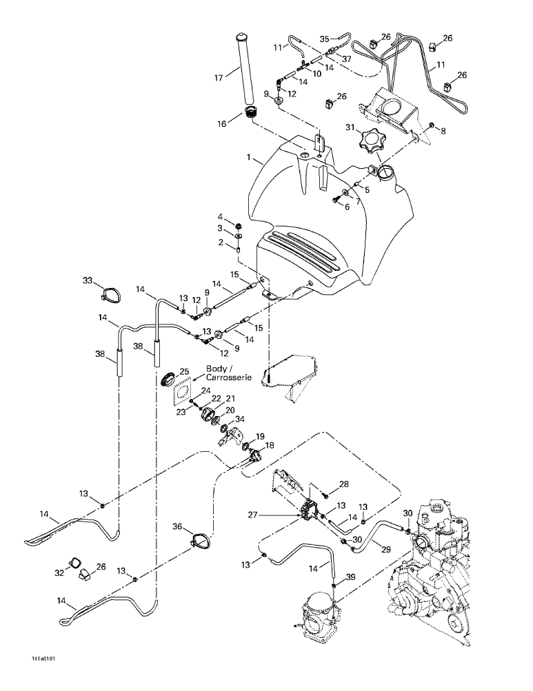 Fits 1999-2005 Can-Am Atvs Vent Hose, OEM Part # 709000031