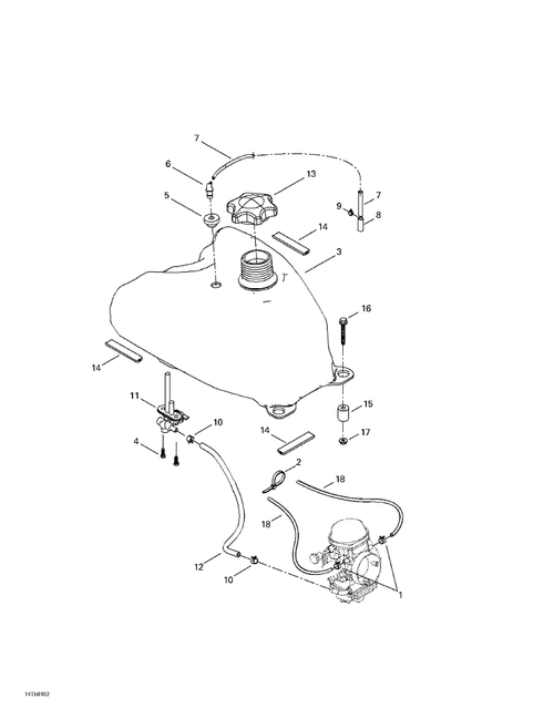 Fits 2000-2007 Can-Am Atvs Fuel Tank, OEM Part # 709000010