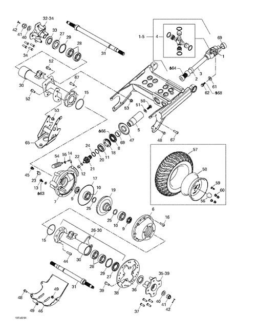 Fits 2002-2005 Can-Am Atvs RH Axle, OEM Part # 705500183