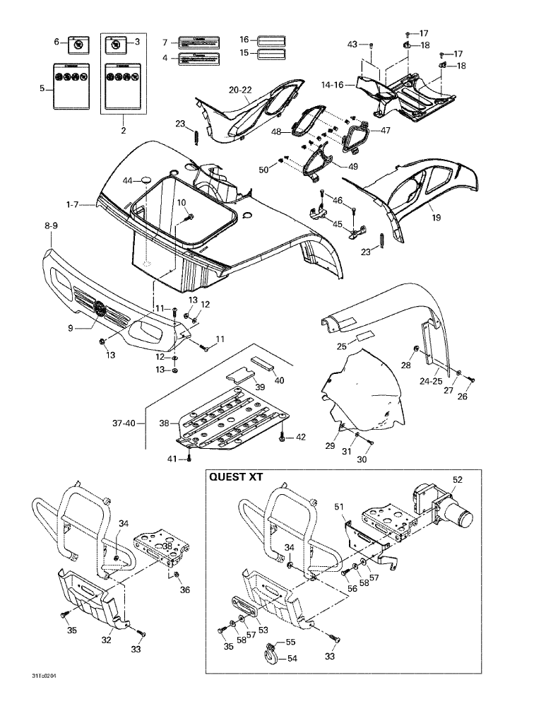 Fits 2000-2005 Can-Am Atvs LH Tank Protector, OEM Part # 705000133