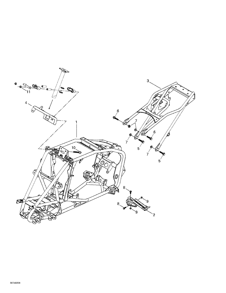 Fits 2002-2007 Can-Am Atvs LH Footrest, Black, OEM Part # 705200695