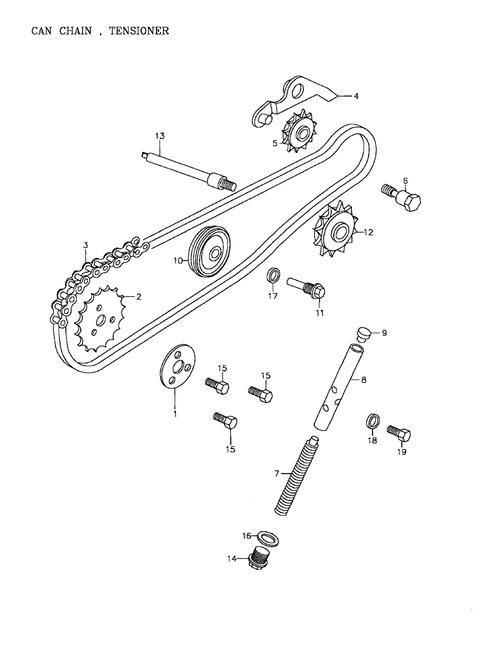 Fits 2002-2005 Can-Am Mini DS 90 4-strokes / Quest 90 4-strokes Tensioner Push Rod Head, OEM Part # A14562152000