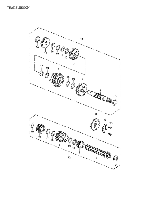 Fits 2002-2005 Can-Am Mini DS 90 4-strokes / Quest 90 4-strokes M-4 Gear, OEM Part # A23481152000