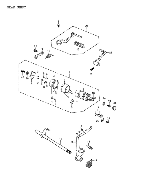 Fits 2002-2005 Can-Am Mini DS 90 4-strokes / Quest 90 4-strokes Gear Shift Drum Assy., OEM Part # A24300152000