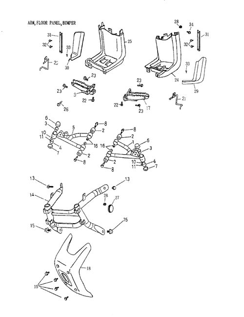 Fits 2002-2005 Can-Am Mini DS 90 4-strokes / Quest 90 4-strokes LH Rear Fender, OEM Part # A80116172000