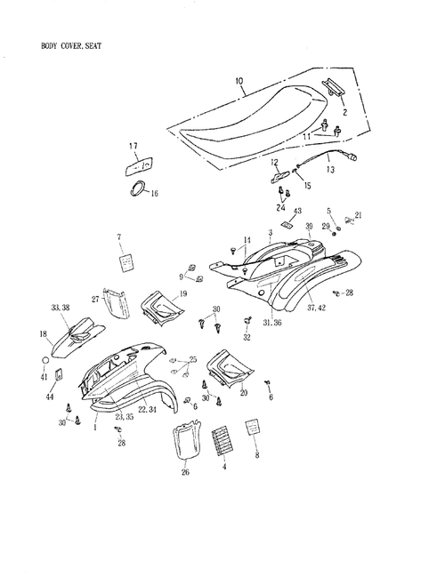 Fits 2002-2003 Can-Am Mini DS 90 4-strokes / Quest 90 4-strokes Rear Cover, OEM Part # A83400172002