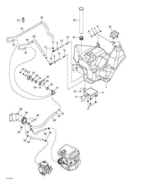 Fits 2002-2005 Can-Am Atvs Formed Hose, OEM Part # 709000047