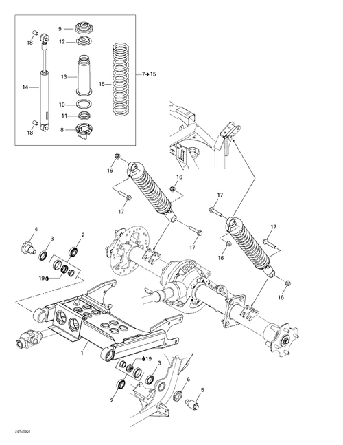 Fits 2001-2005 Can-Am Atvs LH Pivot Bolt, OEM Part # 706000093