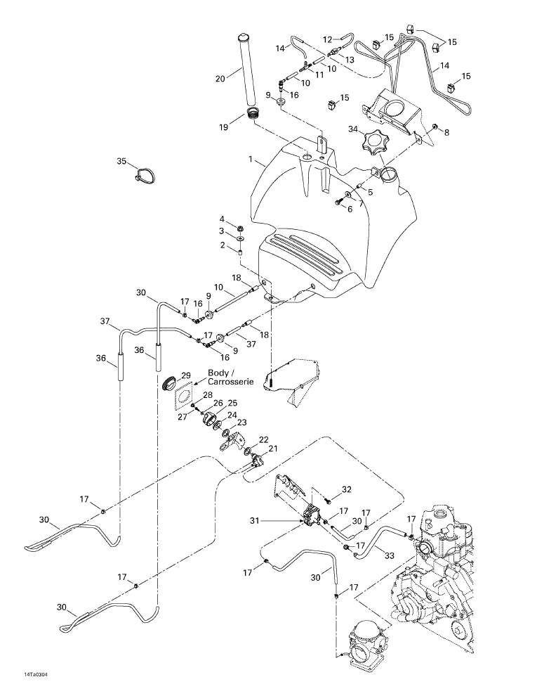 Fits 1999-2005 Can-Am Atvs Vent Hose, OEM Part # 709000031