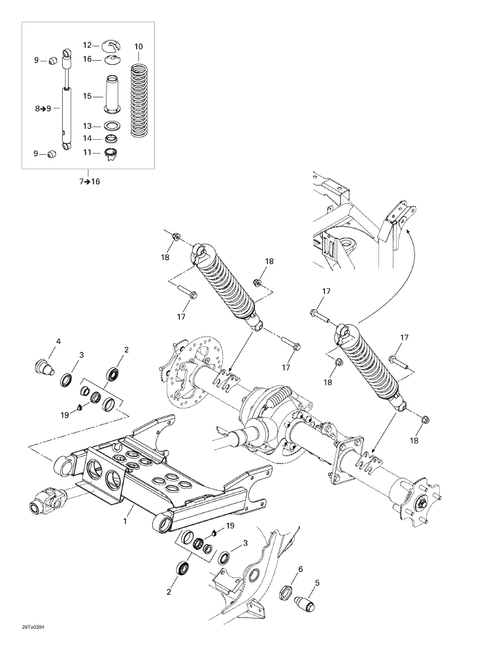 Fits 2001-2005 Can-Am Atvs LH Pivot Bolt, OEM Part # 706000093
