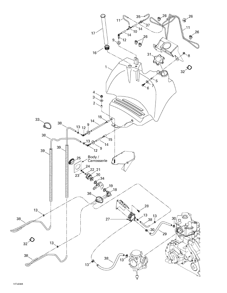 Fits 1999-2005 Can-Am Atvs Vent Hose, OEM Part # 709000029