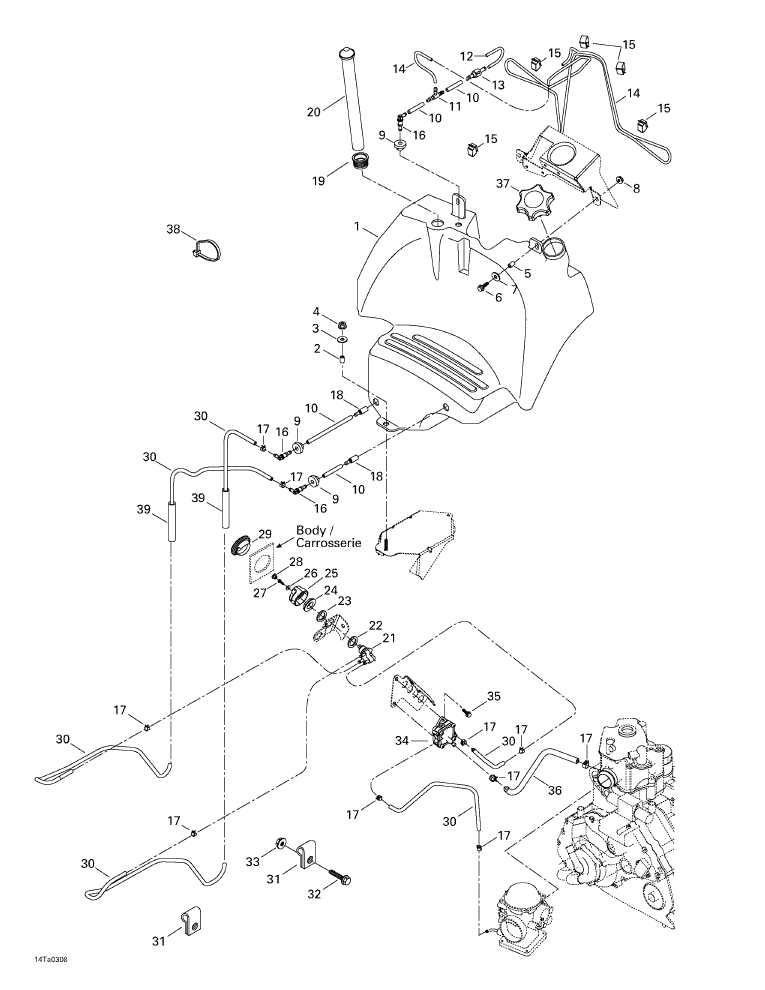 Fits 1999-2005 Can-Am Atvs Vent Hose, OEM Part # 709000031