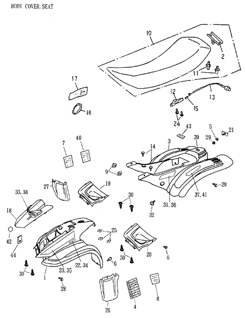 Fits 2002-2003 Can-Am Mini DS 90 4-strokes / Quest 90 4-strokes Rear Cover, OEM Part # A83400172002