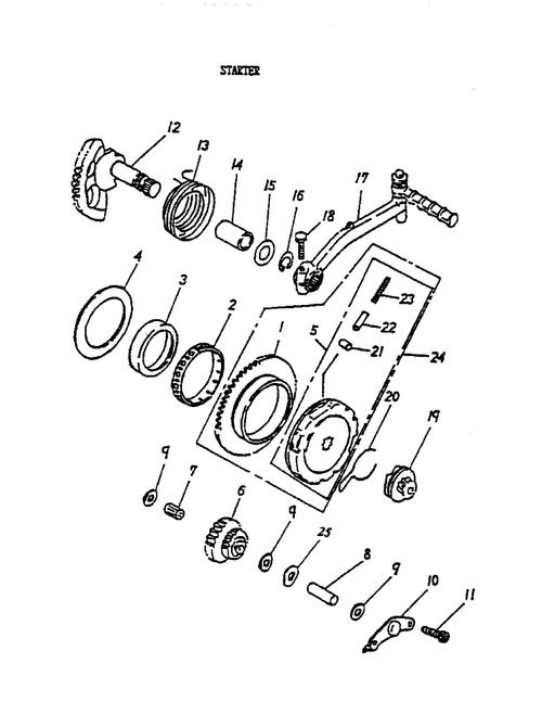 Fits 2002-2006 Can-Am Mini DS 50 2-strokes / Quest 50 2-strokes Electric Starter Clutch Assy, OEM Part # A28400116001