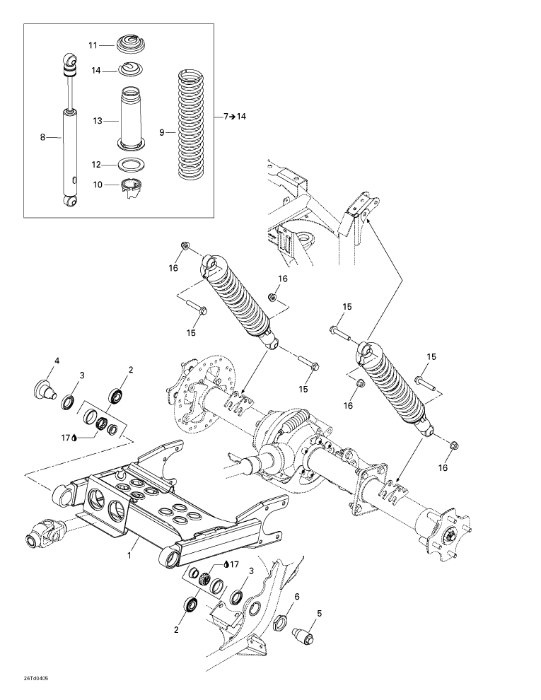 Fits 2002-2005 Can-Am Atvs Swing Arm, Black, OEM Part # 706000298