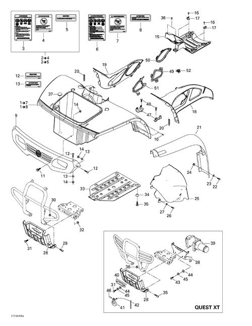 Fits 2001-2006 Can-Am Atvs Cable Guide, OEM Part # 705000194