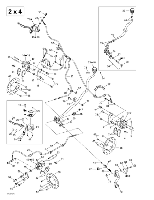 Fits 2004-2005 Can-Am Outlander 330/400 STD 2 X 4 RH Caliper, OEM Part # 705600306