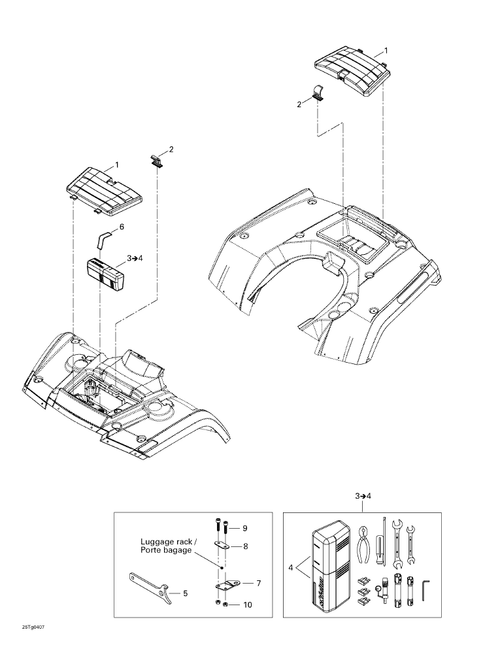 Fits 2004-2006 Can-Am Atvs Tool Box, OEM Part # A50121179000