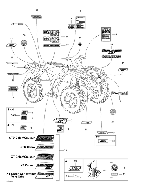 Fits 2004-2006 Can-Am Atvs Decal 4X4, OEM Part # 704900492