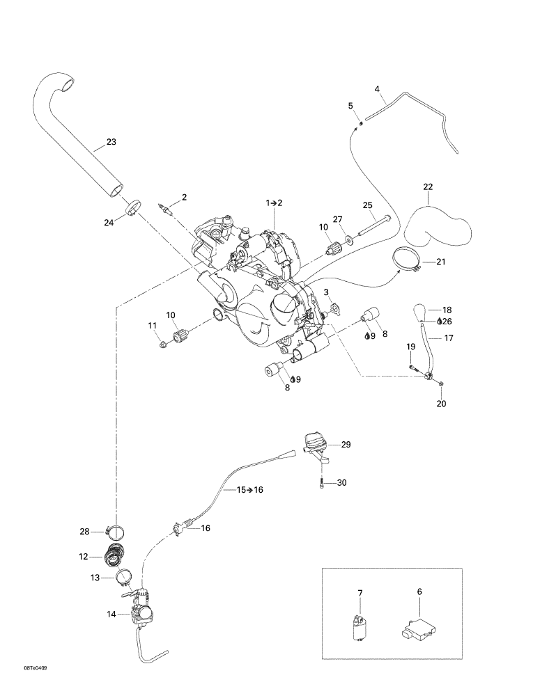 Fits 2003-2007 Can-Am Rally / Rally 175 Exhaust, OEM Part # 707000202