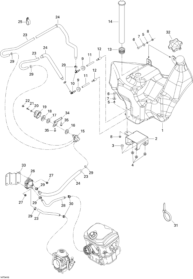 Fits 2002-2005 Can-Am Atvs Formed Hose, OEM Part # 709000047
