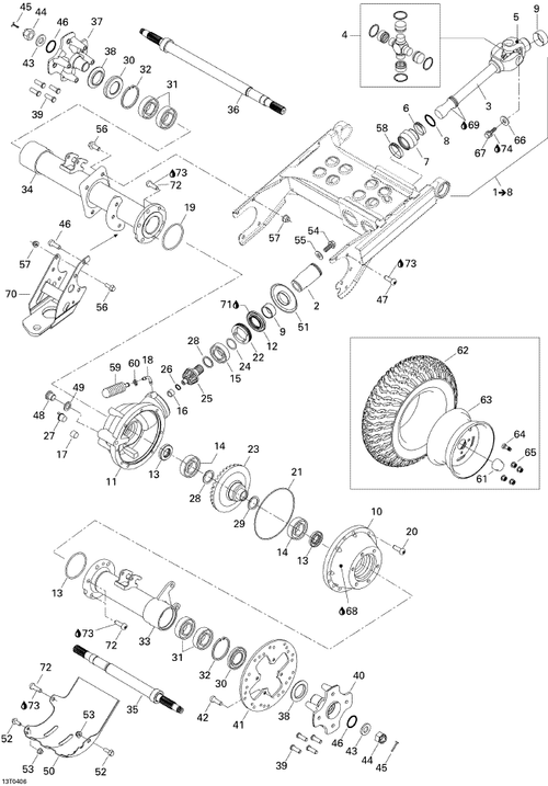 Fits 2002-2005 Can-Am Atvs Pinion Rear Cover, OEM Part # 705500515