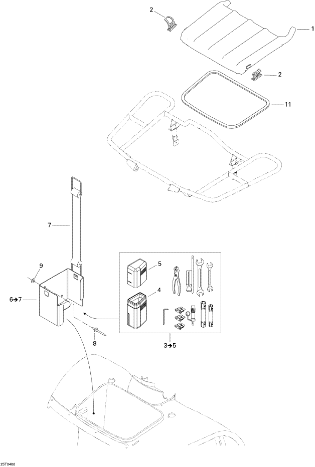 Fits 2004-2006 Can-Am Atvs Tool Box, OEM Part # A50121179000