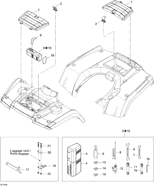 Fits 2004-2006 Can-Am Atvs Tool Box, OEM Part # A50121179000