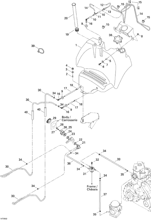 Fits 2005 Can-Am Atvs Gas Hose, OEM Part # 709000104