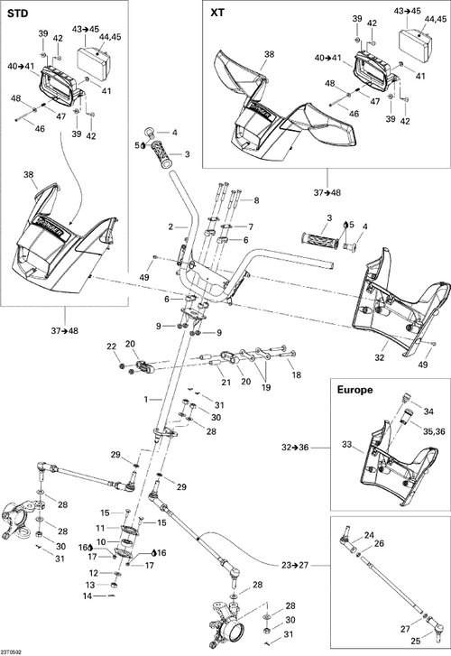 Fits 2005 Can-Am Atvs Front Steering Cover Ass Y, OEM Part # 709400334